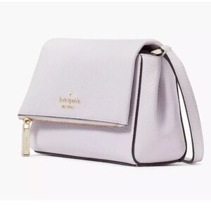 New Kate Spade Leila Mini Zip Crossbody Pebble Leather Lilac Moonlight